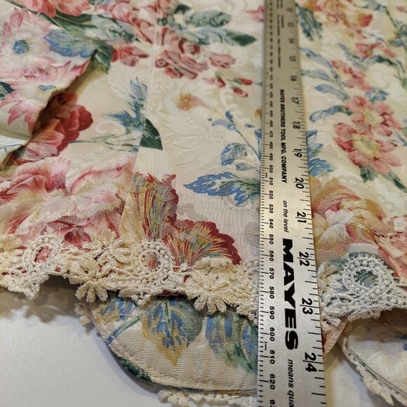 VTG Nah Nah Nah Blouse womens 18 Pastel Lace scalloped neck Floral Cottage Core - Picture 7 of 11